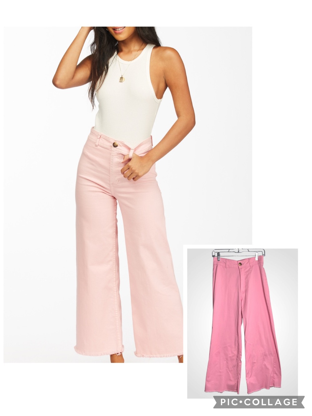 Billabong High-Rise Wide Leg Pants - Pink - 27
